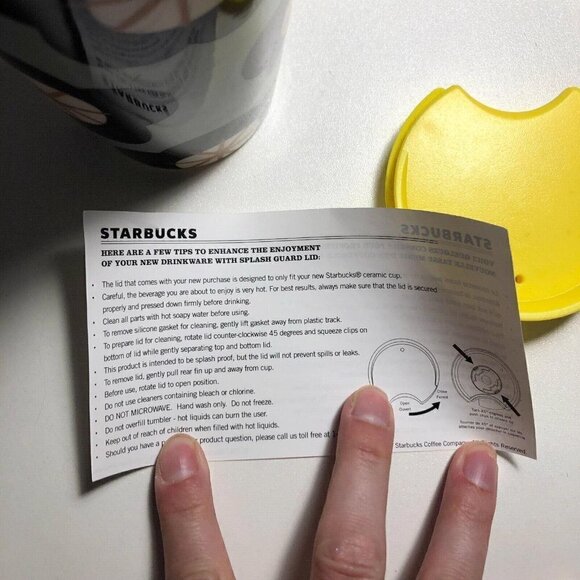 Starbucks Green Spring Black Floral Ceramic Traveler Tumbler Coffee Cup #92 - Picture 7 of 7